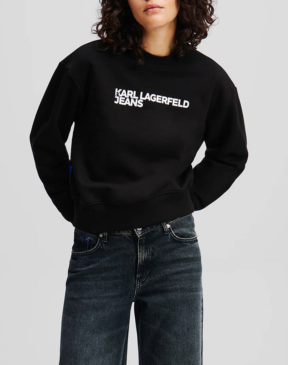 Karl Lagerfeld Jeans Klj Reg Essential Logo Sweat Women Clothes Tops Sweatshirts Black Cotton,Synthetic A1W20005 999 Female Sweatshirts Black