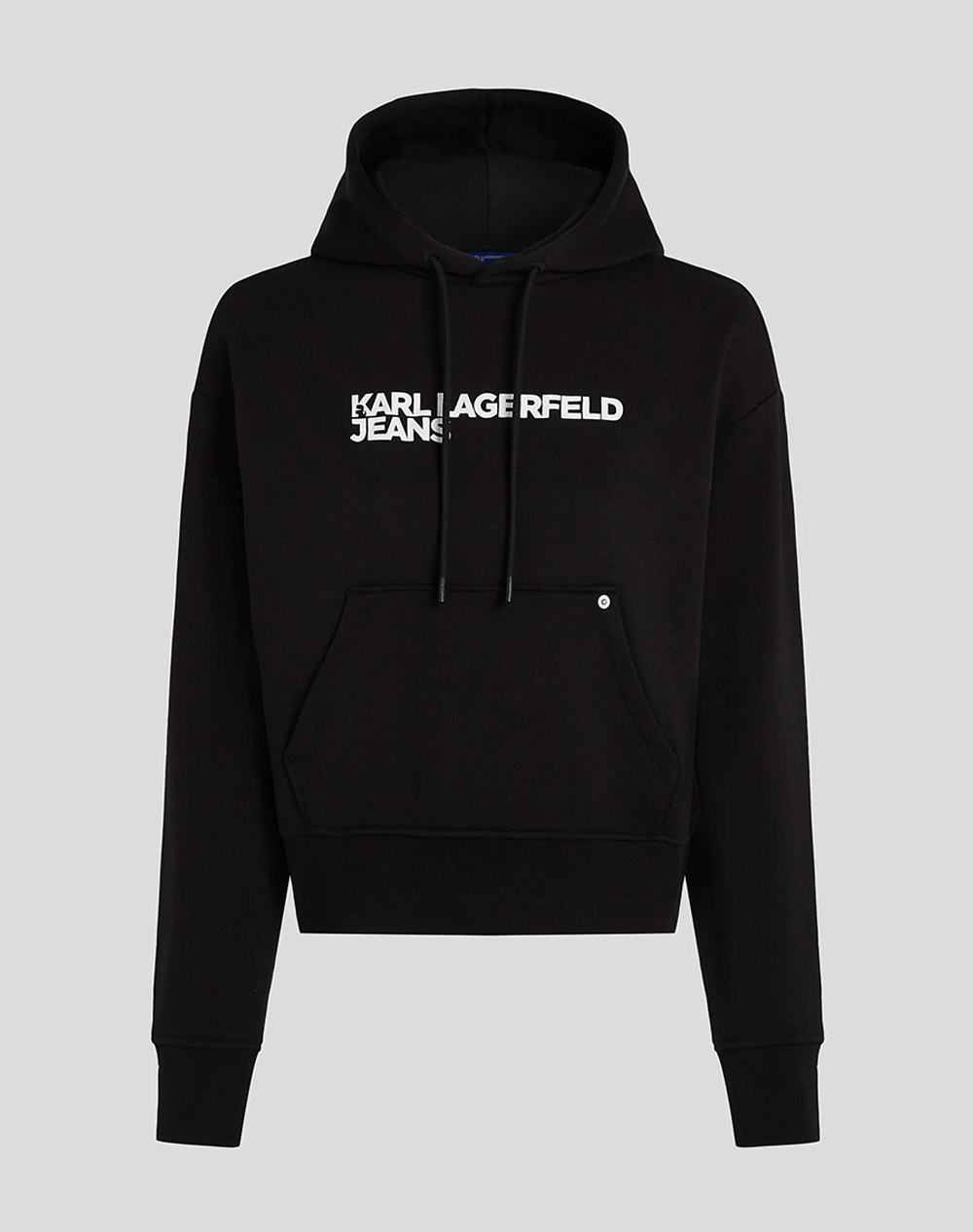 Karl Lagerfeld Jeans Klj Reg Logo Hoodie Women Clothes Tops Sweatshirts Black Cotton,Synthetic A2W20053 999 Female Sweatshirts Black