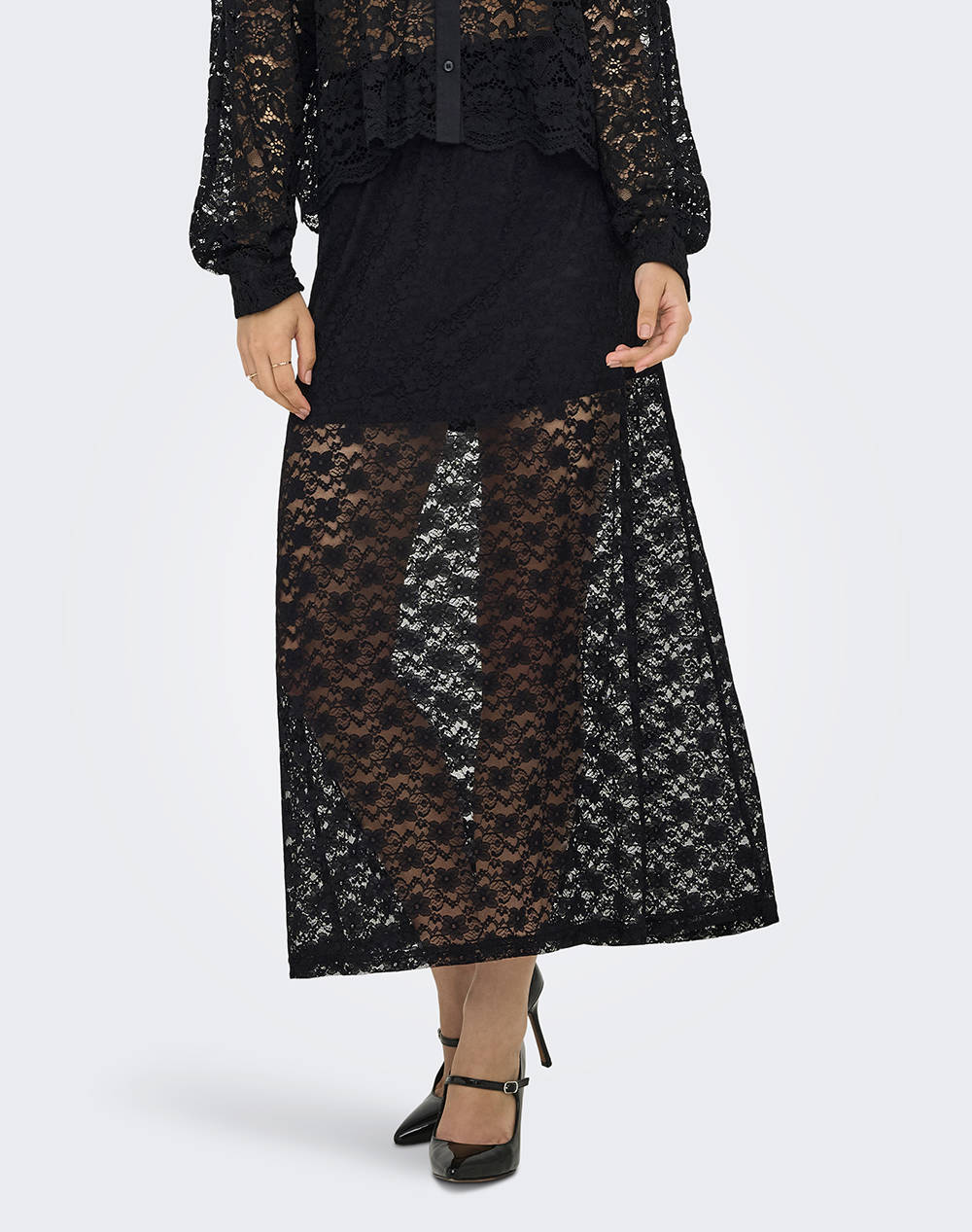 Only Onlchigo Cali Life Lace Ankle Skirt Wvn Γυναικα Ρουχα Φουστες Black Συνθετικο 15357638 Black - Koolfly