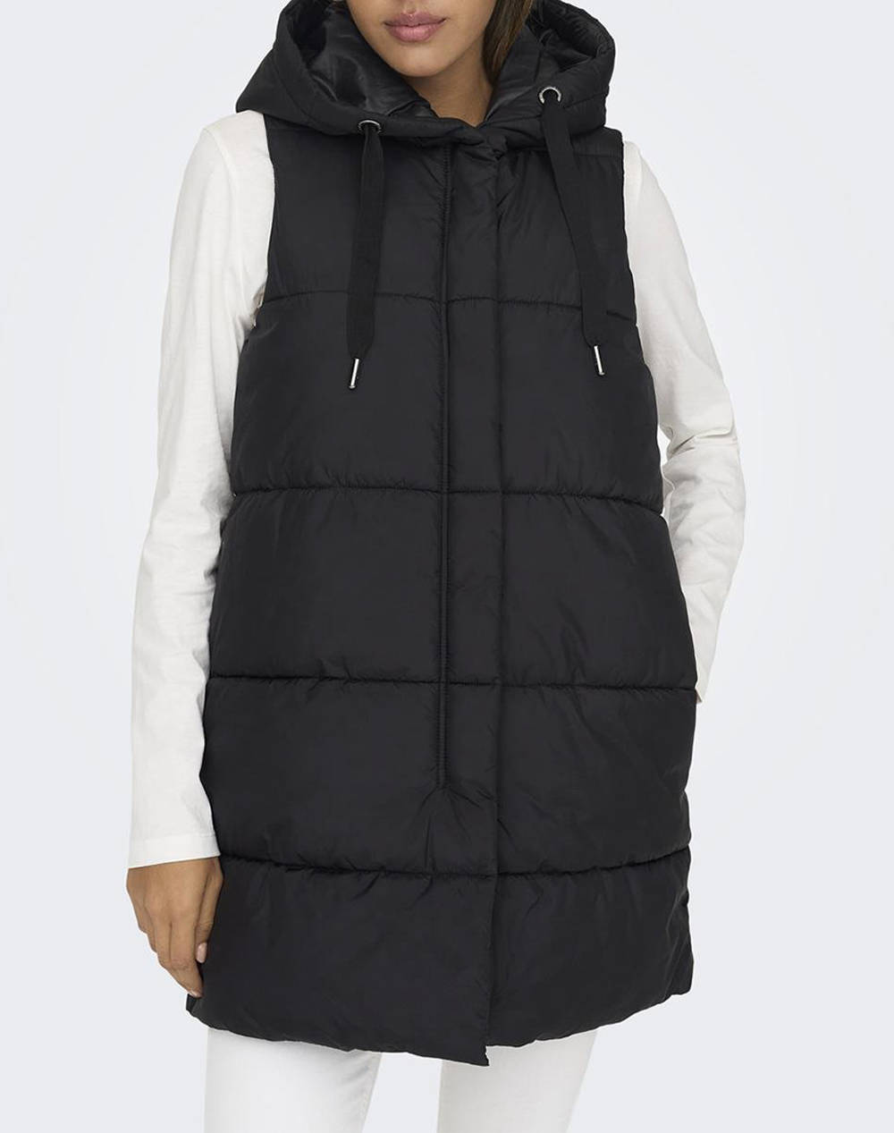 Only Onlasta Puffer Waistcoat Cc Life Otw Women Clothes Outerwear Outerwear Vest Jackets Black Synthetic 15300256 Black Female Vest Jackets Black