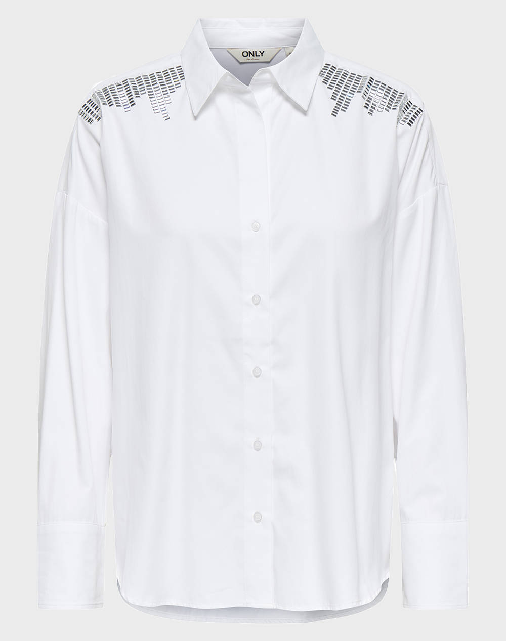 Only Onloregon Leana Life Ls Embeli Shirt Wvn Women Clothes Shirts White Cotton,Synthetic 15354862 Bright White Female Shirts