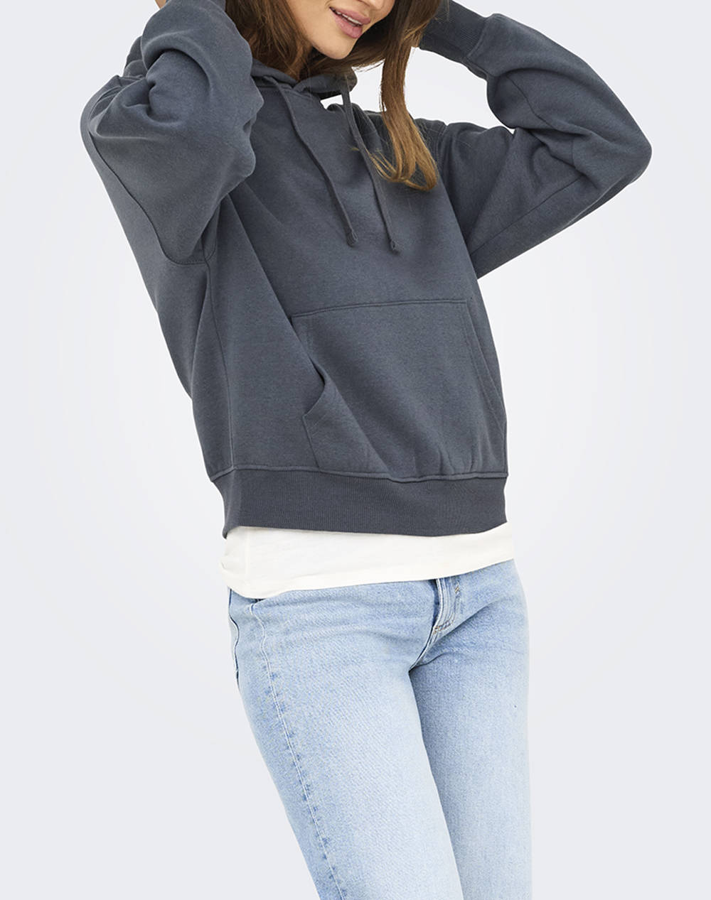Only Onlbest Life L/S Hood Swt Noos Women Clothes Tops Sweatshirts Indigo Cotton,Synthetic 15338730 Ombre Blue Female Sweatshirts