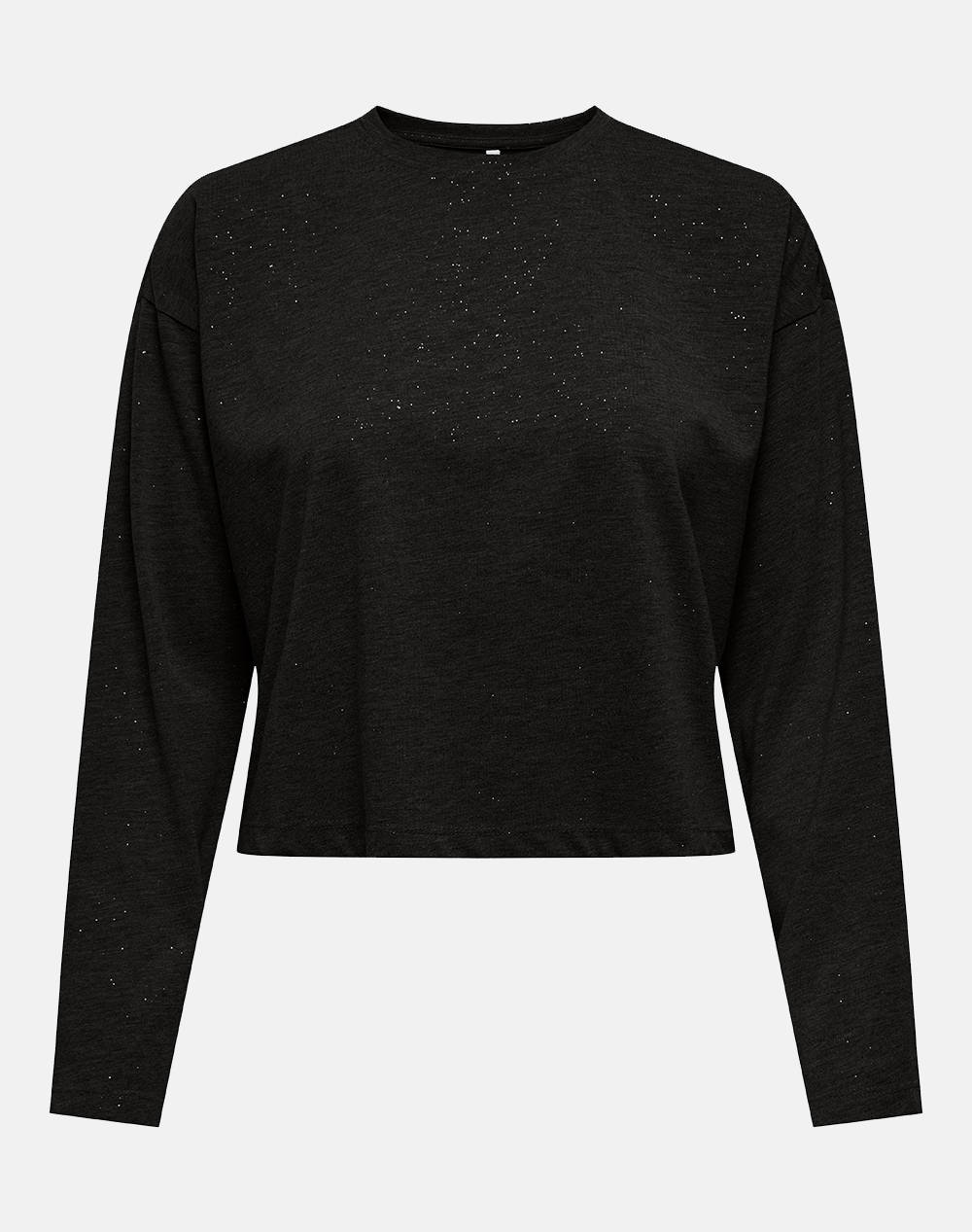 Only Onlmelle L/S Glitter Top Jrs Γυναικα Ρουχα Μπλουζες Τοπ/Κορμακια Black Βαμβακισυνθετικο 15357717 Blackblack Foil