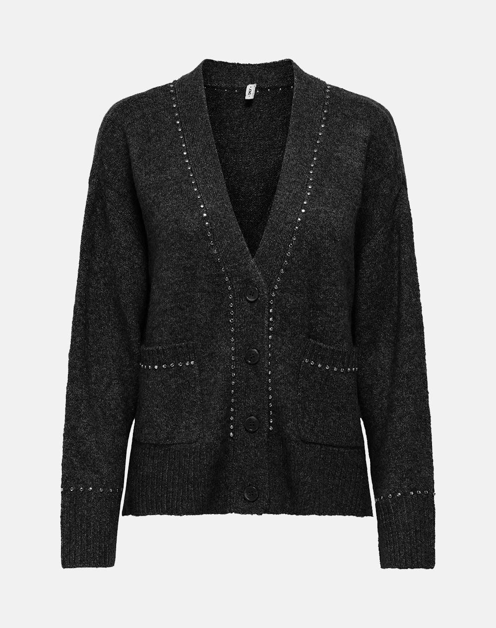 Only Onlelsie Ls Studs Cardigan Cc Knt Γυναικα Ρουχα Μπλουζες Πλεκτα Black Με Ελαστανσυνθετικο 15350625 Blacksilver Studs