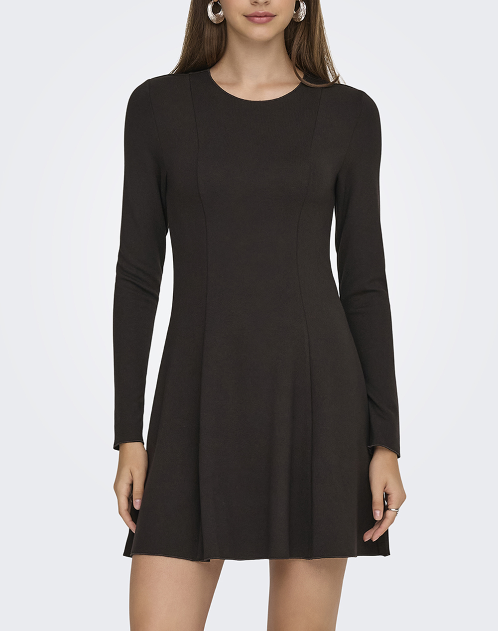 Only Onlkenya L/S Dress Jrs Γυναικα Ρουχα Φορεματα Chocolate Βισκοζ,Με Ελασταν,Συνθετικο 15363853 Chocolate Torte - Koolfly