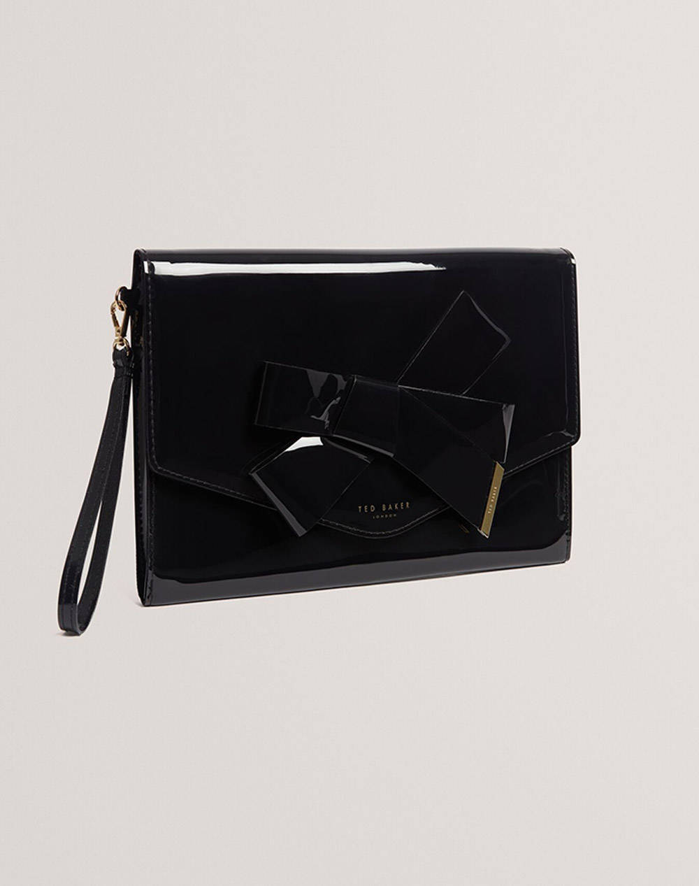 Ted Baker Nikkey Knot Bow Envelope Pouch (Dimensions: 26 X 18 X 1Cm) Women Accessories Bags Black Synthetic 281668 Black Female Bags Black