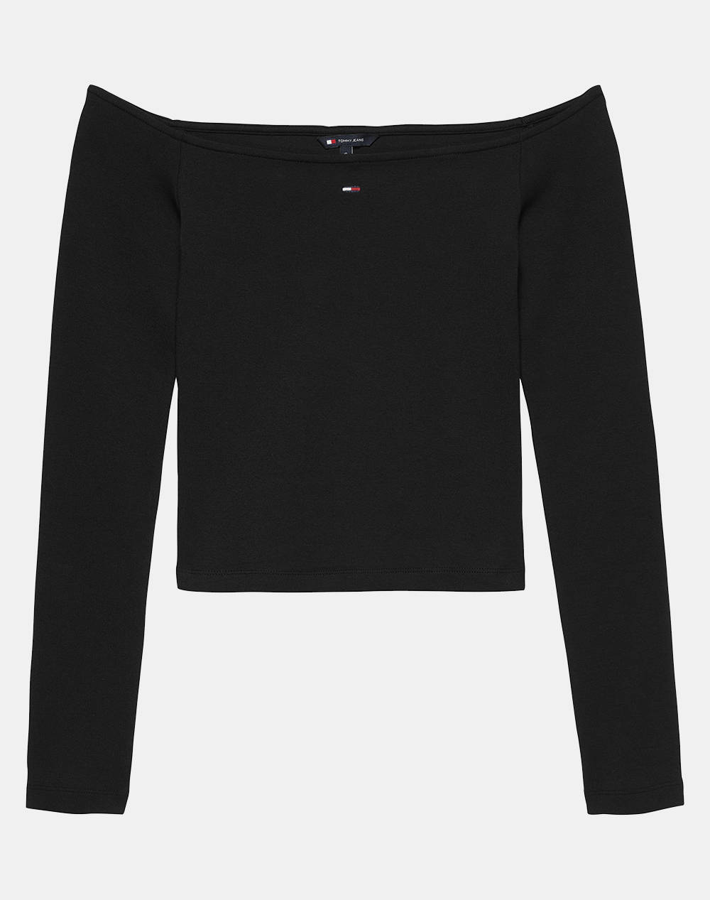 Tommy Jeans Tjw Slim Essential Boat Neck Ls Women Clothes Tops T Shirts Black Cotton,Elastic Dw0Dw20919 Bds Female T-Shirts Black
