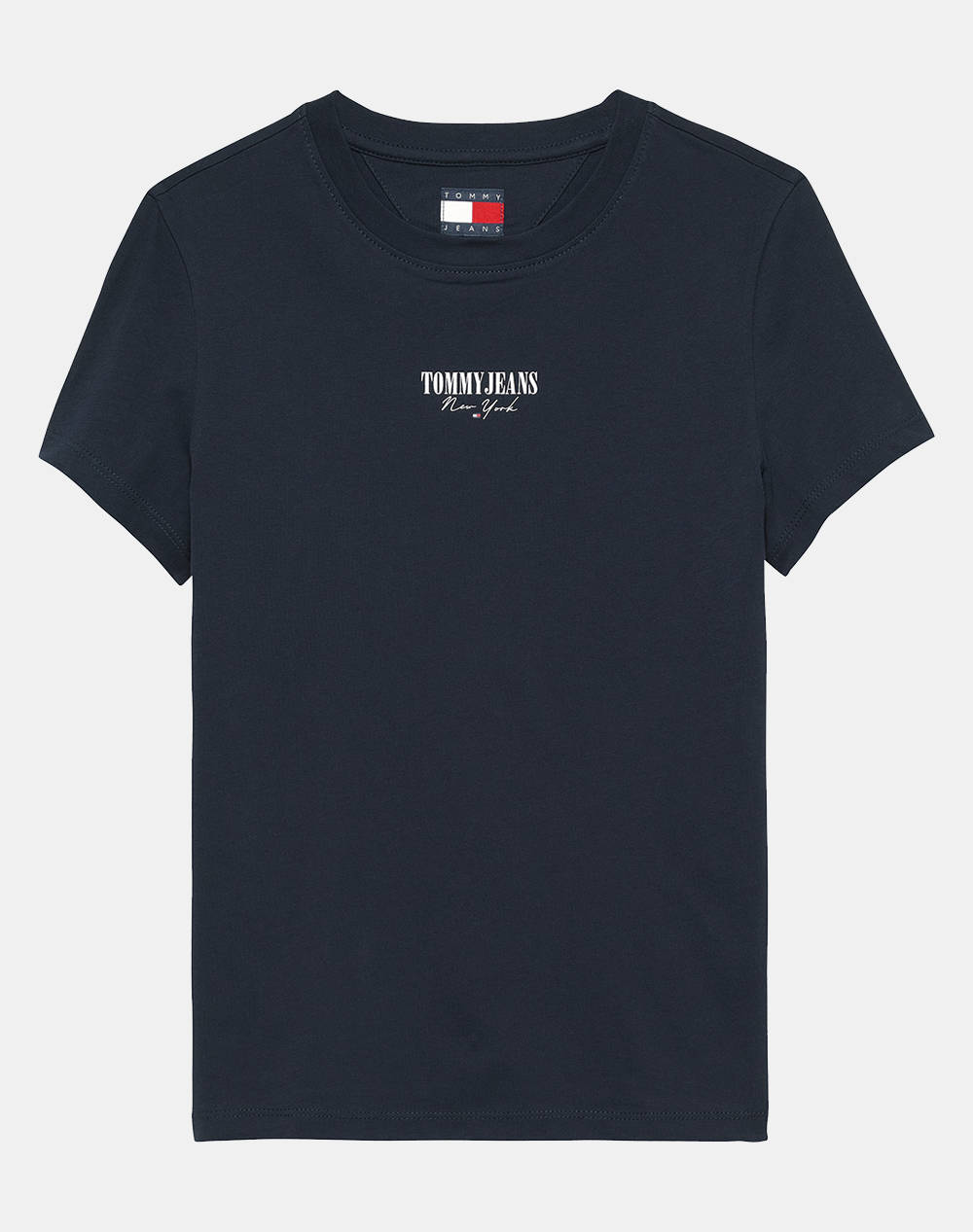 Tommy Jeans Tjw Slim Essential Logo2 Tee Ext Women Clothes Tops T Shirts Darkblue Cotton,Viscose Dw0Dw20913 C1G Female T-Shirts Blue