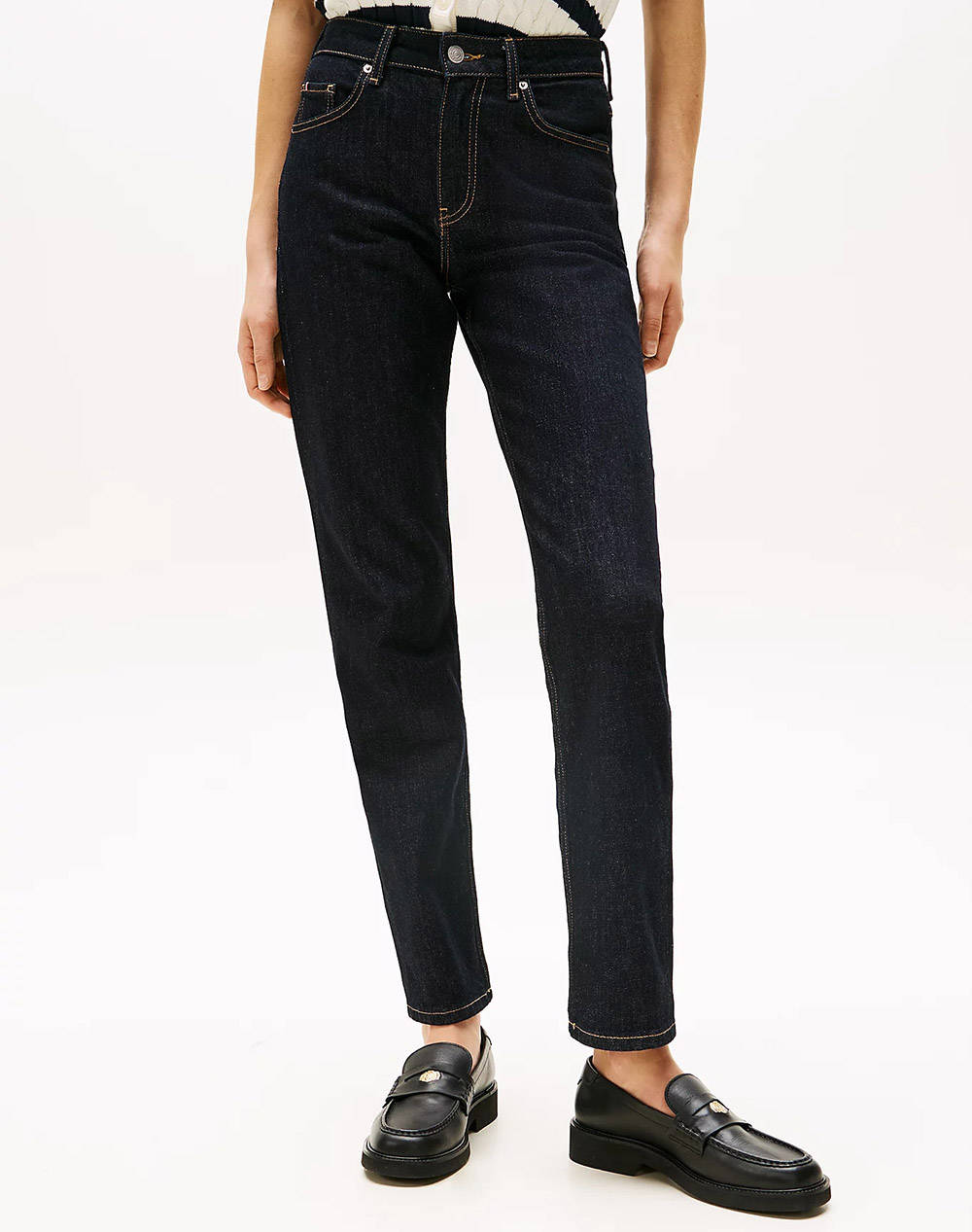 Tommy Hilfiger Nos Classic Straight Rw Rinse Women Clothes Trousers Jeans/5P/Cargo Denimdarkblue Cotton,Elastic Ww0Ww42486 02E32 Female Jeans/5P/Cargo