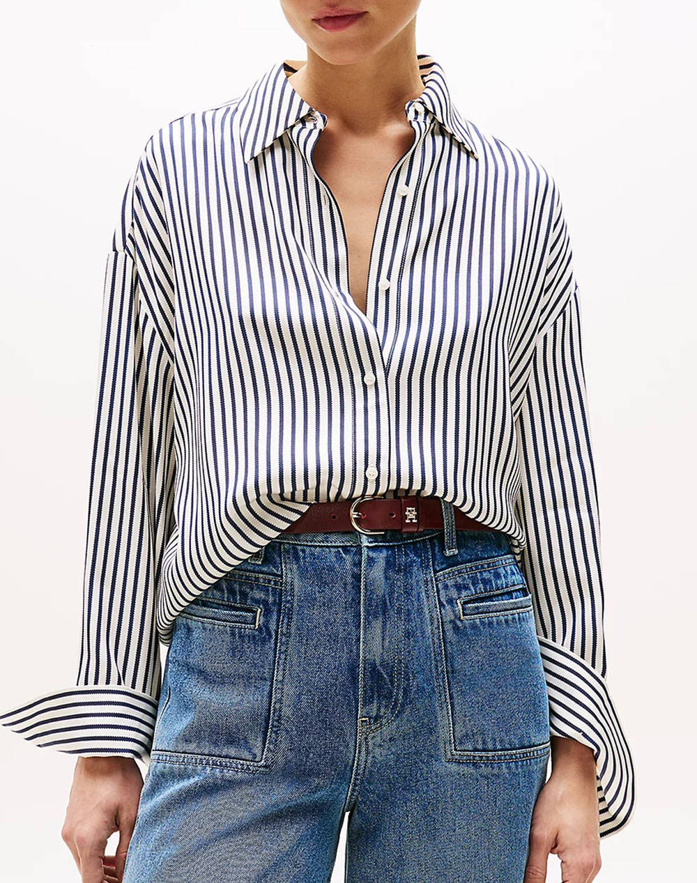 Tommy Hilfiger Vis Twill Easy Shirt Women Clothes Shirts Mixed Viscose Ww0Ww45888 0Fd Female Shirts