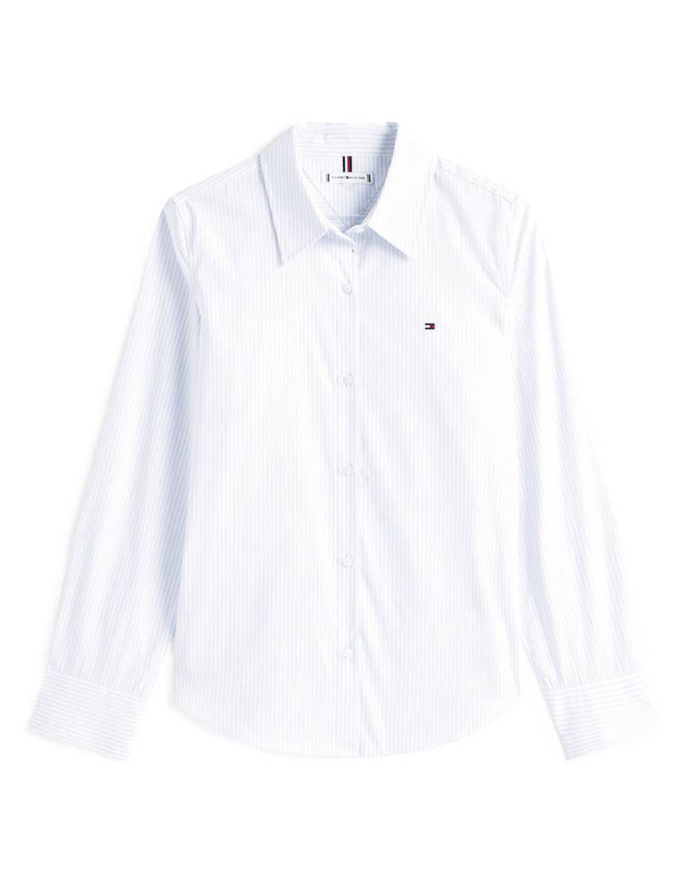 Tommy Hilfiger Ess Poplin Regular Shirt Women Clothes Shirts Lightblue Cotton,Elastic Ww0Ww47169 0Y6 Female Shirts Blue