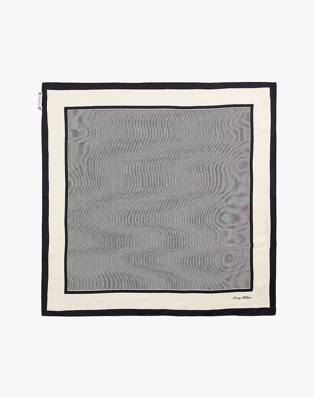 Tommy Hilfiger Th Elevated Flag Silk Square Women Accessories Scarves Multi Silk Aw0Aw17629 Dw6 Female Scarves