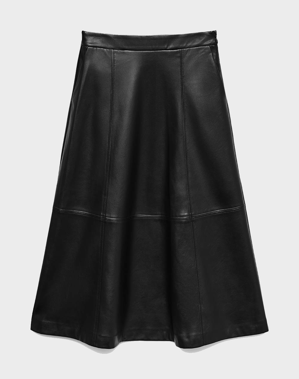 Vero Moda Vmolive Hw Coated Ankle Skirt Prm Γυναικα Ρουχα Φουστες Black Απομιμηση Δερματοςσυνθετικο 10335436 Black
