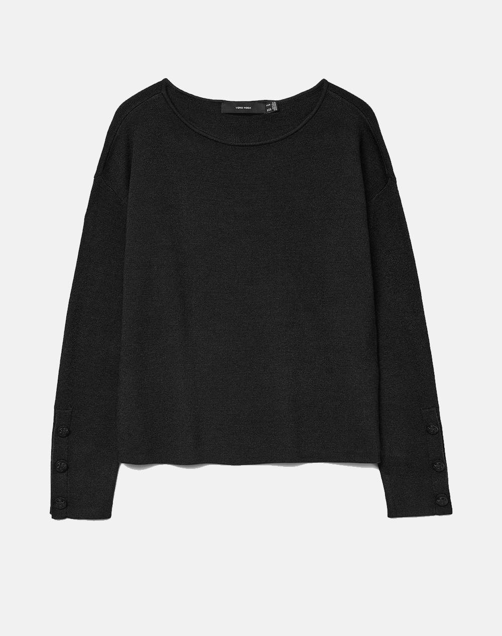 Vero Moda Vmgold Ls Boatneck Pullover Γυναικα Ρουχα Μπλουζες Πλεκτα Black Βισκοζ,Συνθετικο 10332177 Black - Koolfly