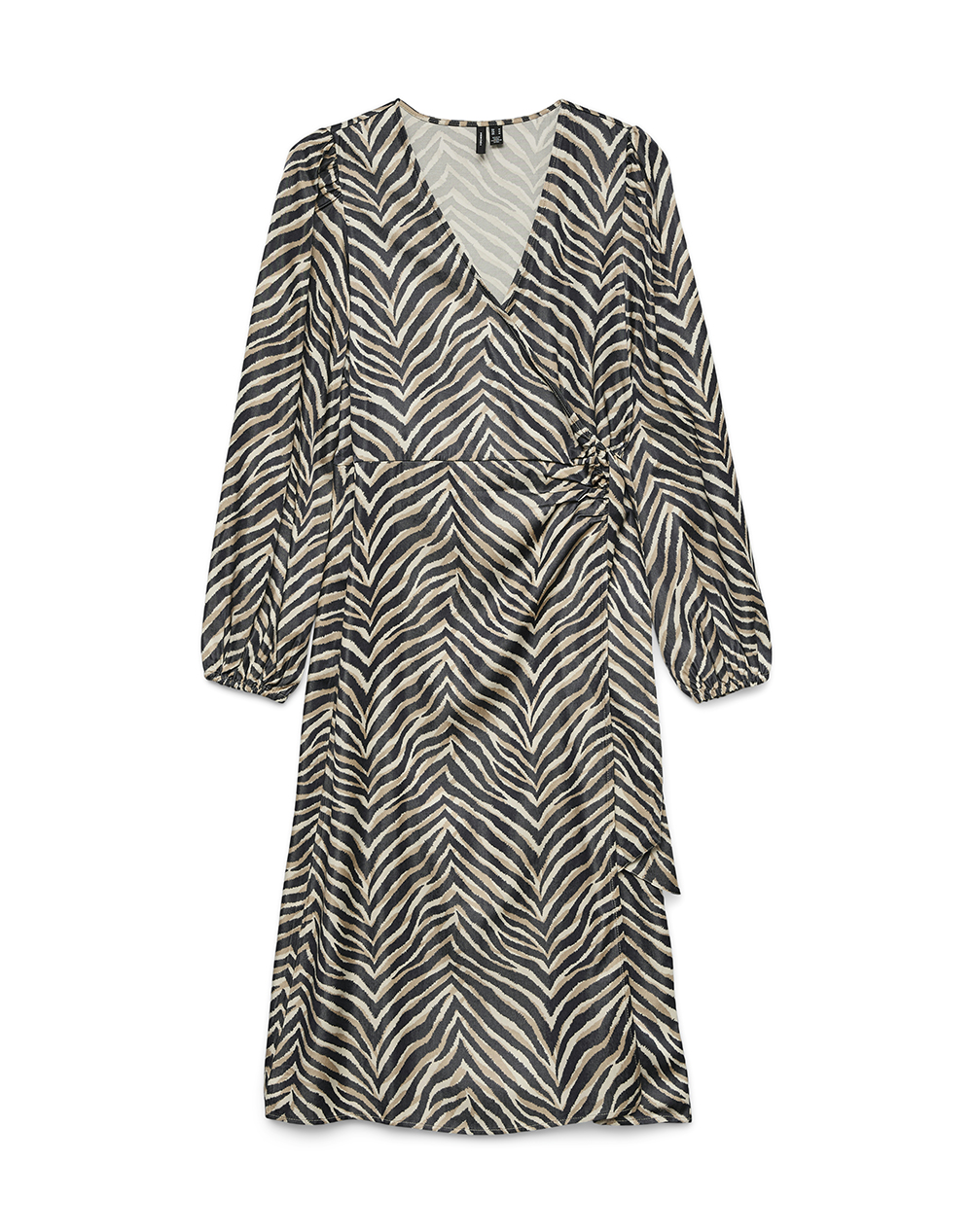Vero Moda Vmvina Sonya Ls Calf Wrap Dress Wvn Ga Γυναικα Ρουχα Φορεματα Multi Βισκοζ,Συνθετικο 10337398 Blacksonya - Koolfly