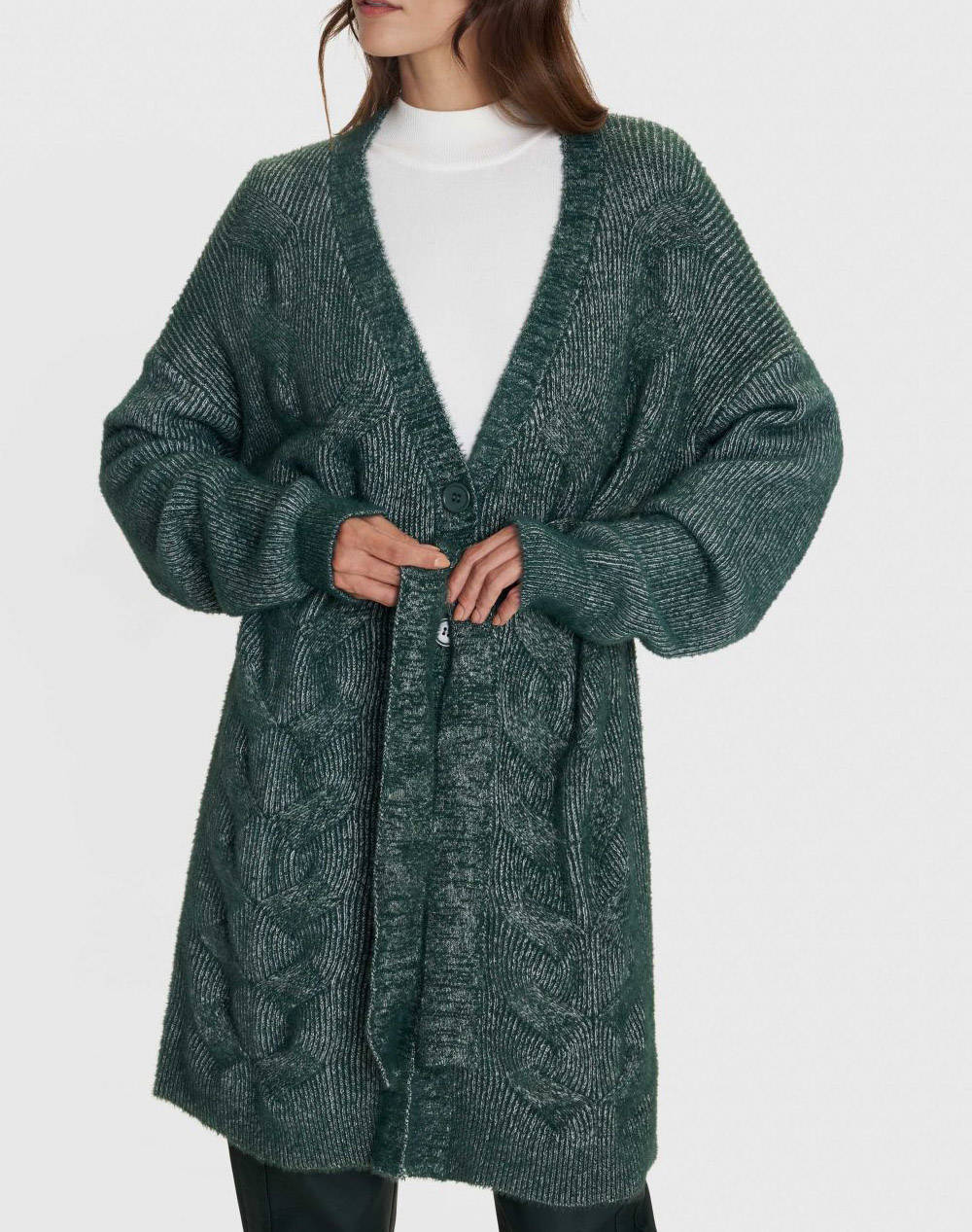 Women Clothes Tops Knits Green Synthetic 8P22918 Prasi Female Knits Green