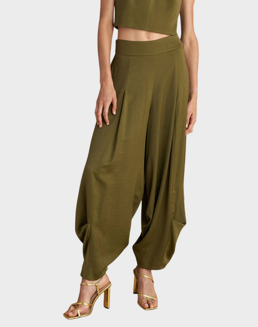Attrattivo Pants Women Clothes Trousers Fabric Trousers Olive Viscose,Synthetic 92255057 Ladi Female Fabric Trousers