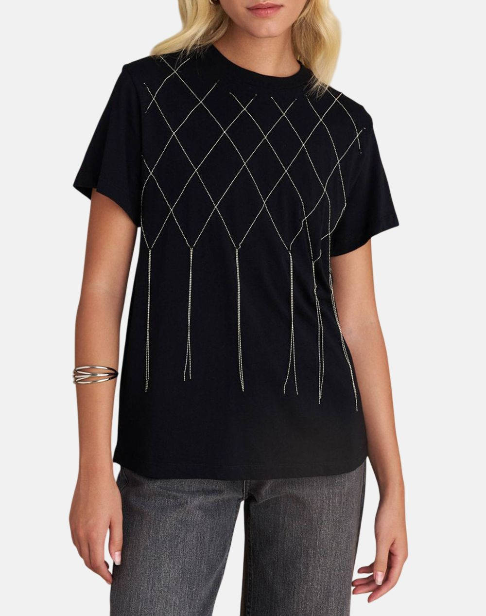 Women Clothes Tops T Shirts Black Cotton 9921806 Mayro Female T-Shirts Black