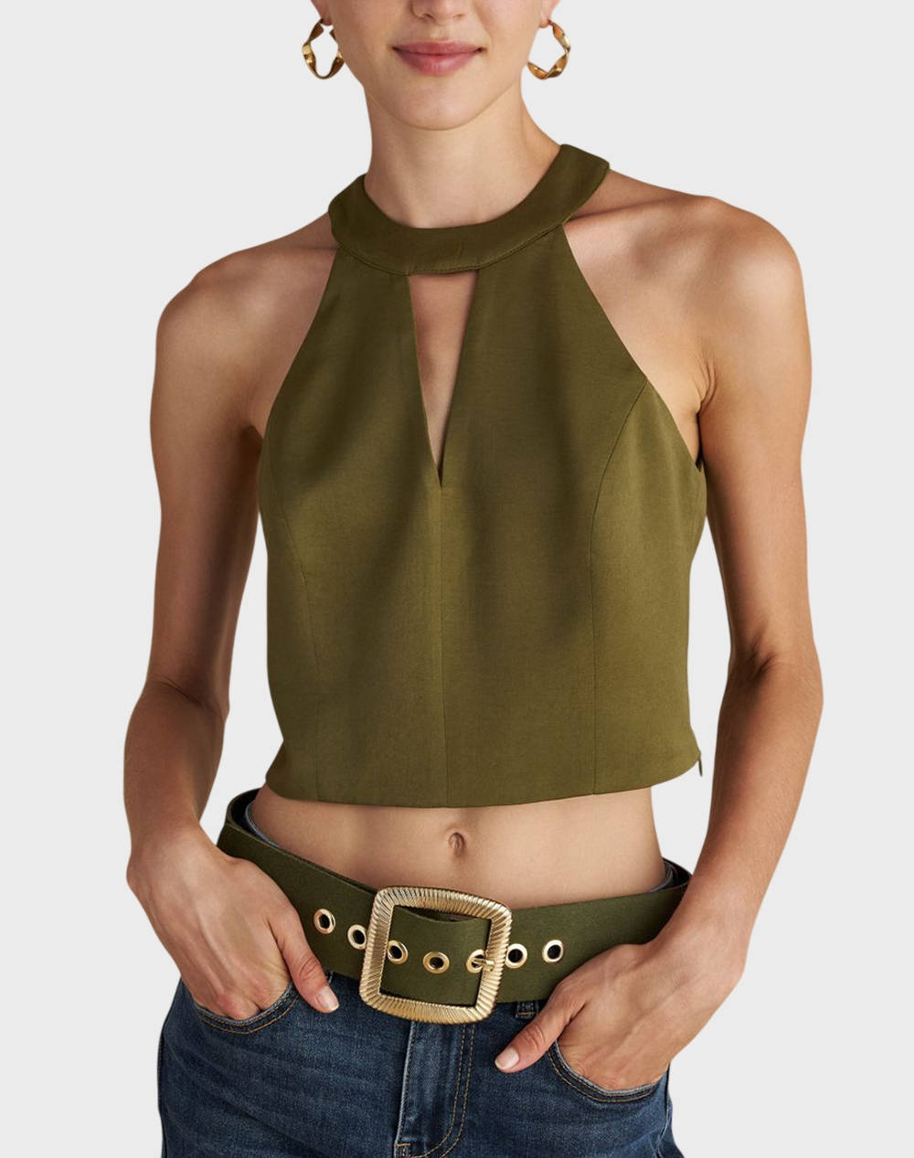 Attrattivo Top Women Clothes Tops Tops/Bodies Olive Viscose,Synthetic 92255275 Ladi Female Tops/Bodies