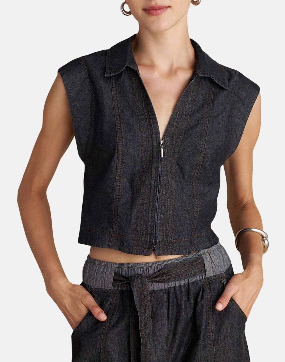Attrattivo Top Women Clothes Tops Tops/Bodies Denimblack Cotton 91253200 Mayro Female Tops/Bodies Black