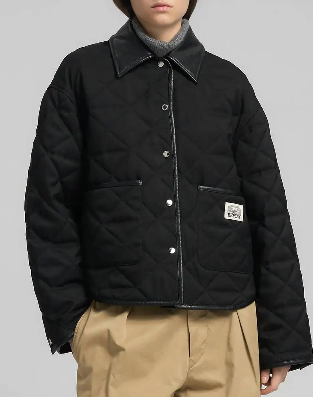 Replay Jacket (Raider) Women Clothes Outerwear Outerwear Jackets Black Synthetic W7917 .000.85290 098 Female Jackets Black