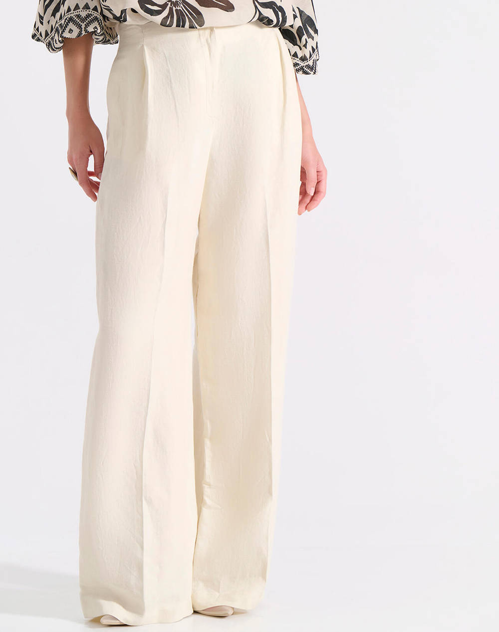 Bill Cost Pants Women Clothes Trousers Fabric Trousers Biege Viscose,Linen 10 280540 0 Μπεζ Female Fabric Trousers Biege
