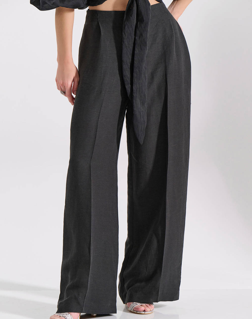 Bill Cost Pants Women Clothes Trousers Fabric Trousers Black Viscose,Linen 10 280540 0 Μαύρο Female Fabric Trousers Black