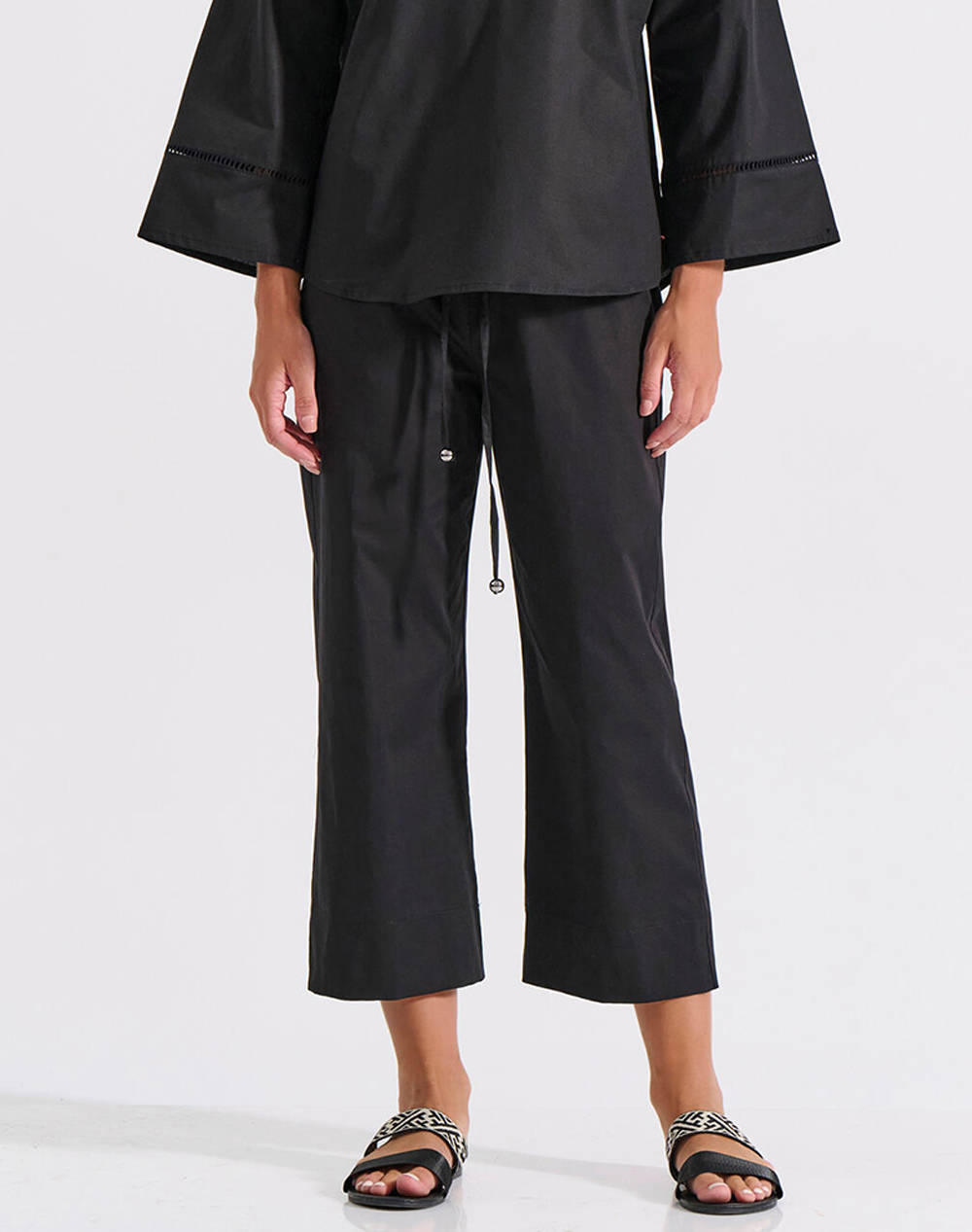 Bill Cost Culottes Women Clothes Trousers Fabric Trousers Black Cotton,Elastic 10 180326 0 Μαύρο Female Fabric Trousers Black