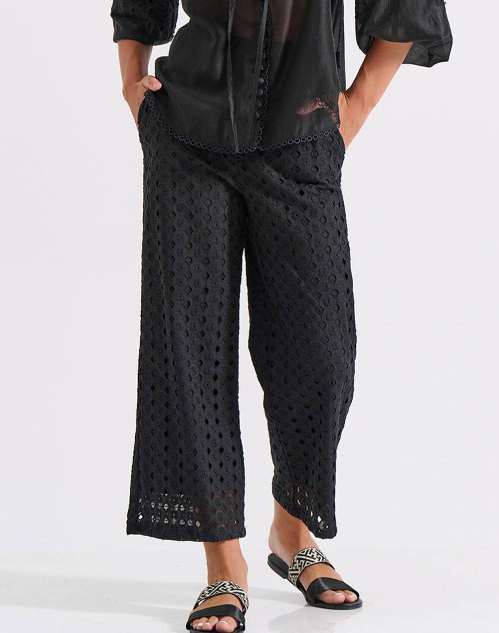 Bill Cost Culottes Women Clothes Trousers Fabric Trousers Black Cotton 10 350493 0 Μαύρο Female Fabric Trousers Black