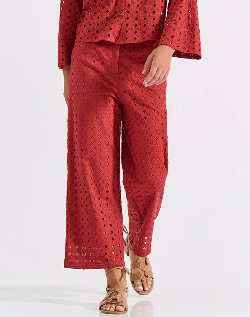 Bill Cost Culottes Women Clothes Trousers Fabric Trousers Firered Cotton 10 350493 0 Εκαι Female Fabric Trousers