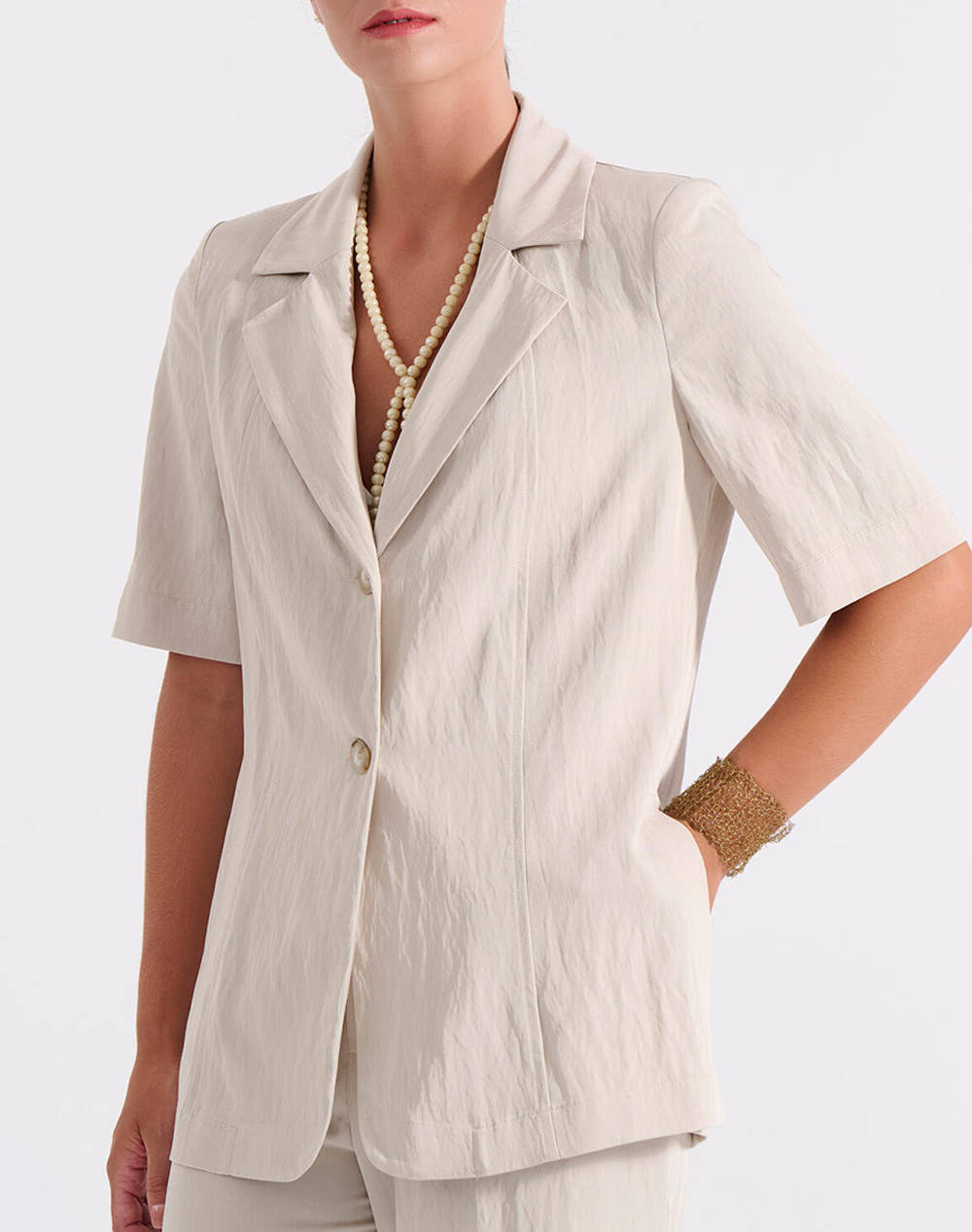 Bill Cost Jacket Women Clothes Outerwear Blazers Biege Synthetic 10 060808 0 Μπεζ Female Blazers Biege