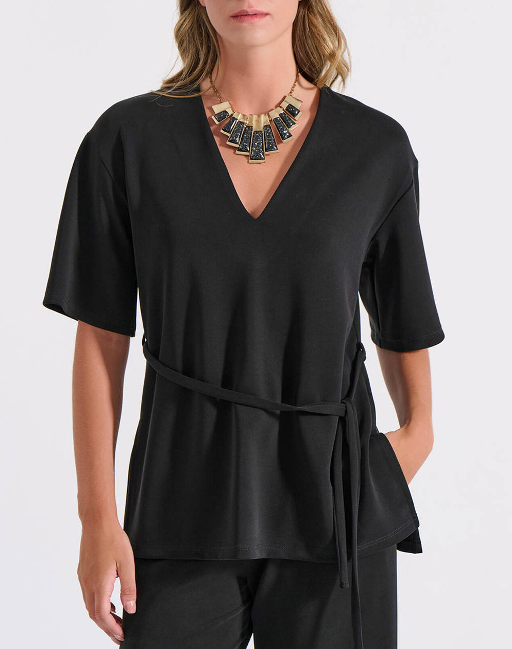 Bill Cost Blouse Women Clothes Tops T Shirts Black Elastic,Synthetic 10 120690 0 Μαύρο Female T-Shirts Black