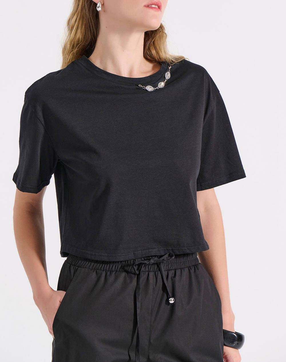 Bill Cost Blouse Women Clothes Tops T Shirts Black Cotton 10 120691 0 Μαύρο Female T-Shirts Black