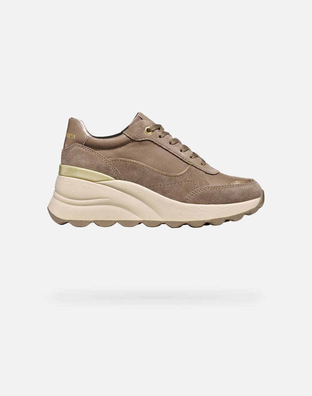 Geox D Spherica Ec13 A Nappa+Sued Women Sportswear Footwear Shoes Biege Leather,Synthetic D45Waa08522C6029 C6029 Female Shoes Biege