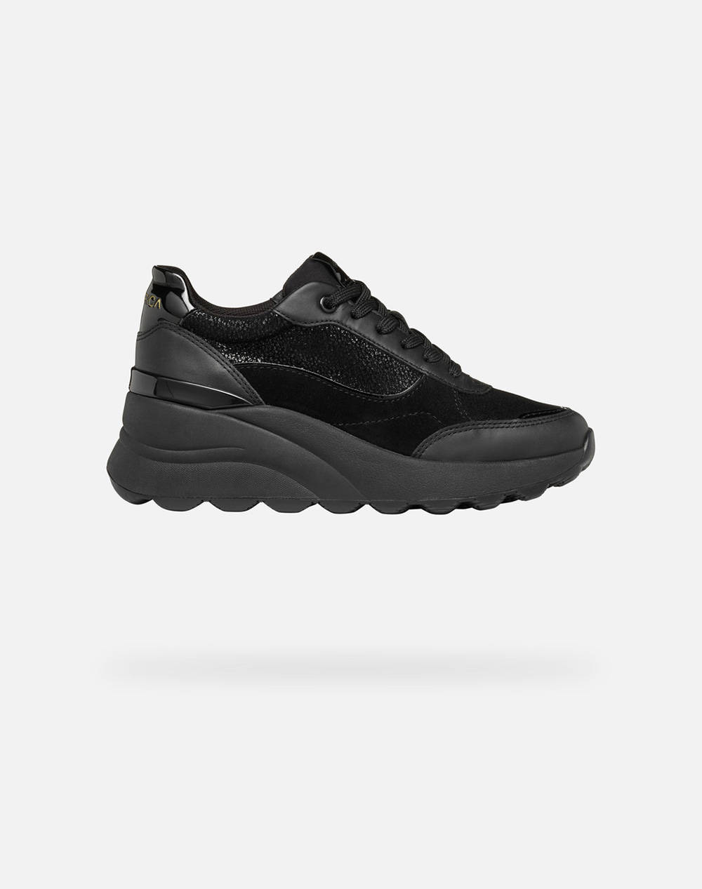 Geox D Spherica Ec13 A Me.Go.S+Na Women Sportswear Footwear Shoes Black Leather,Synthetic,Fabric D45Waa0Js85C9999 C9999 Female Shoes Black