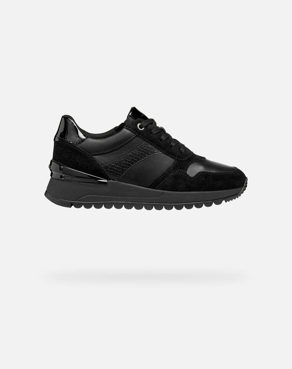Geox D Desya B Nappa+Suede Women Sportswear Footwear Shoes Black Leather,Synthetic D5600B08522C9999 C9999 Female Shoes Black