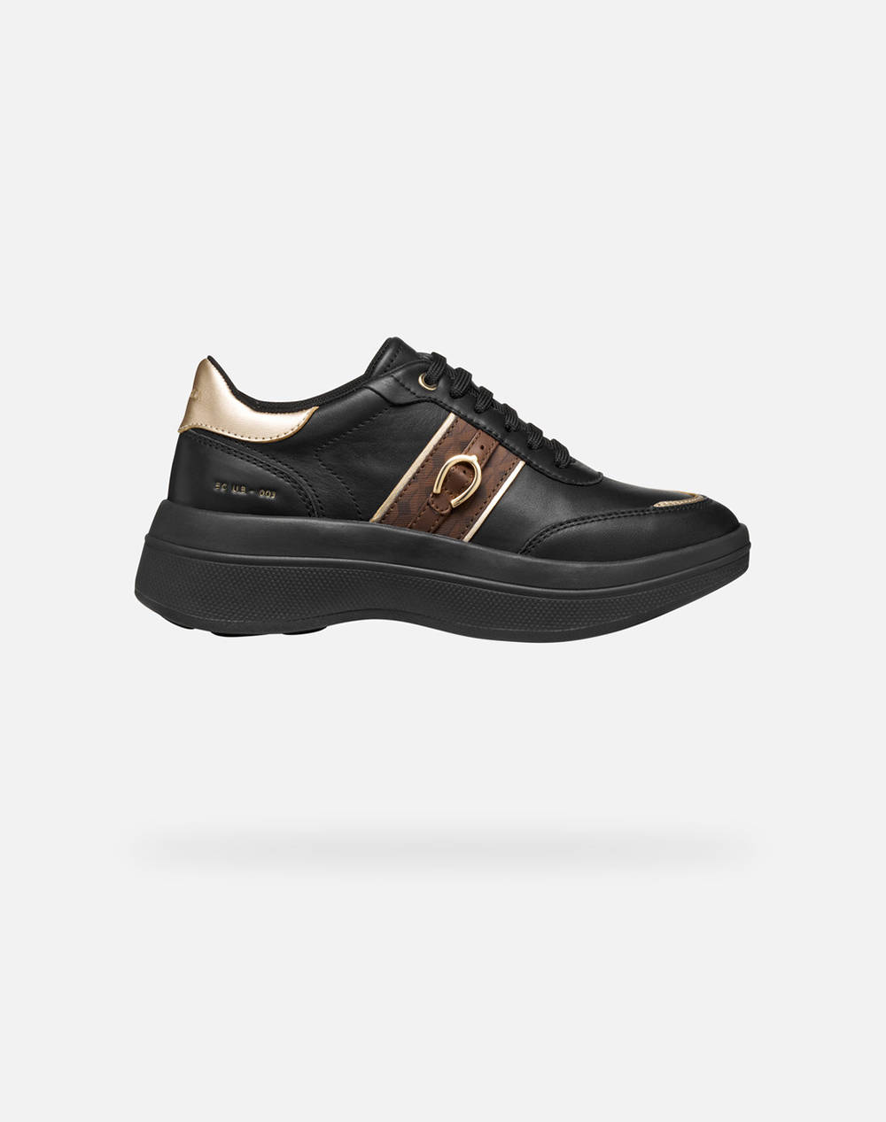Geox D Spherica Ecub 3 B Nappa+Pr Women Sportswear Footwear Shoes Black Leather,Synthetic D56Wtb08504C9229 C9229 Female Shoes Black