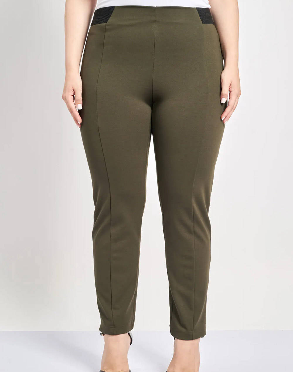 Parabita Elastic Cigarette Pants With Seam Women Clothes Trousers Fabric Trousers Khaki Elastic,Synthetic 012520289488 023 Female Fabric Trousers
