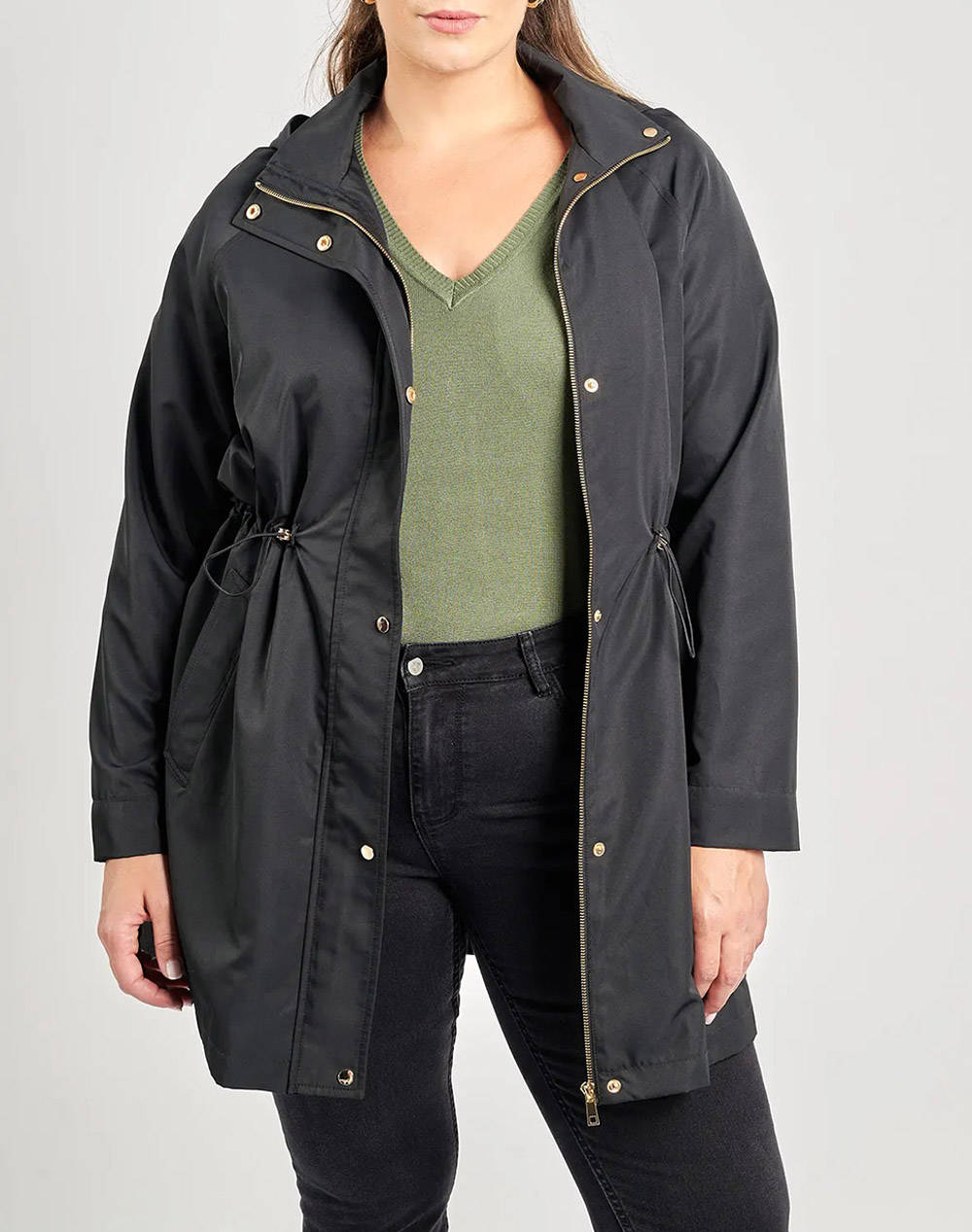 Parabita Waterproof Parka With Hood Women Clothes Outerwear Outerwear Jackets Black Synthetic 012520708388 002 Female Jackets Black