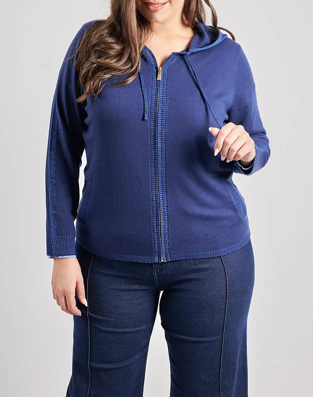 Parabita Knitted Cardigan With Lurex Details Women Clothes Tops Knits Blue Viscose,Wool,Synthetic 012520707988 003 Female Knits Blue