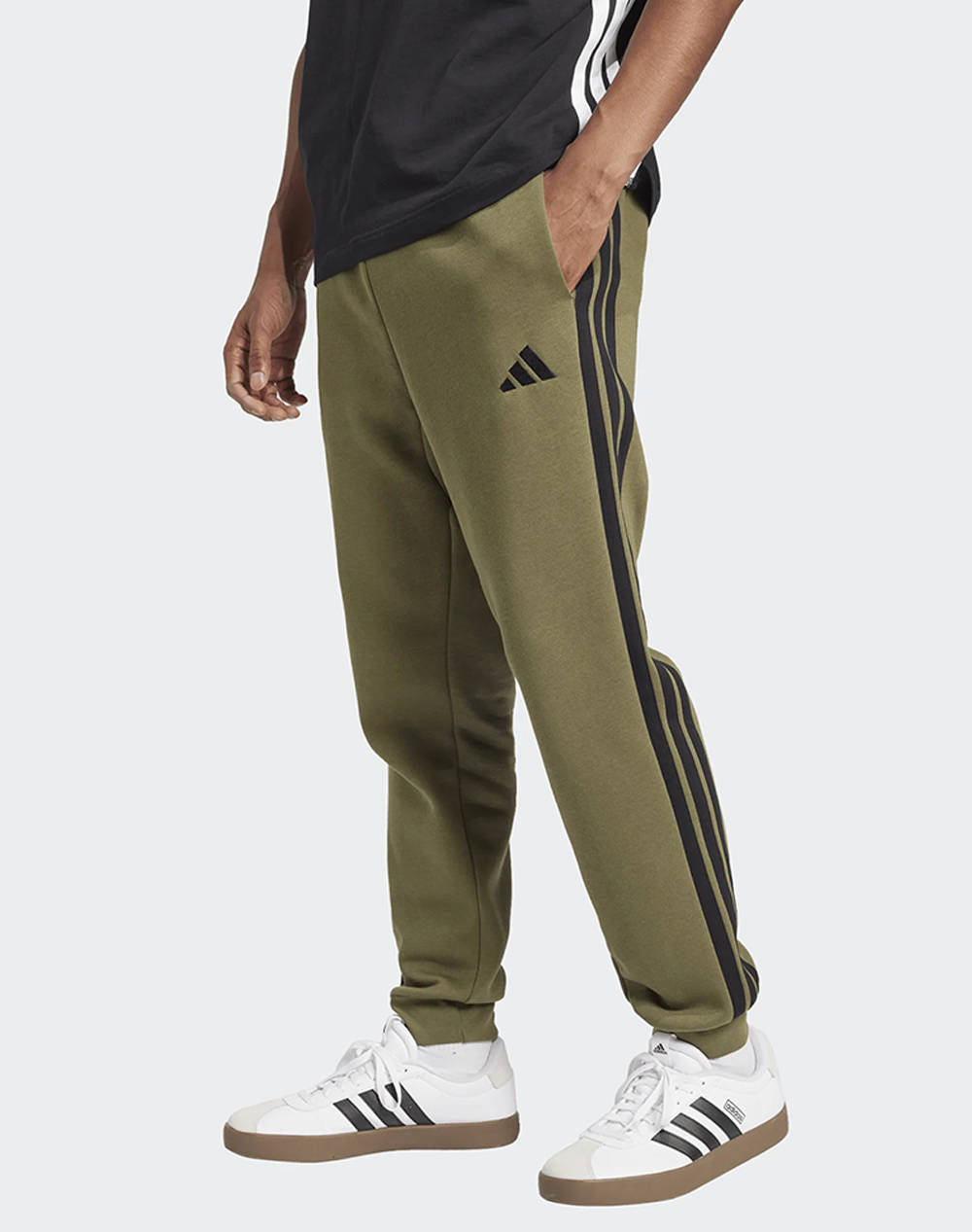 Adidas M 3S Fl Tc Pt Men Clothes Trousers Sweat Pants Olive Cotton,Viscose,Synthetic Jd1857 Olistr/Black Male Sweat Pants