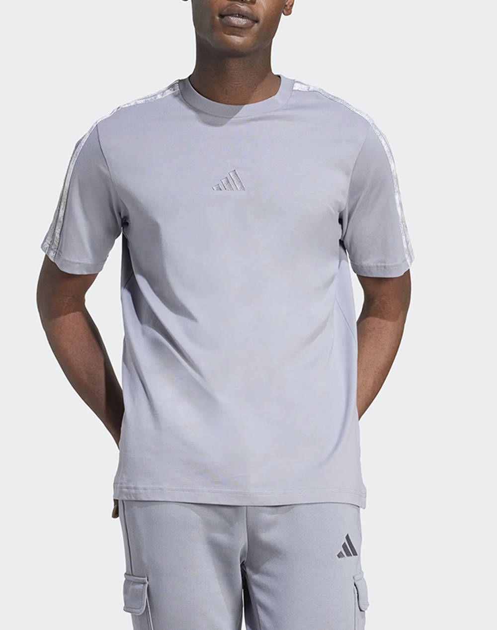 Adidas M Sea Aop T Men Clothes T Shirts & Sweatshirts T Shirts Gray Cotton Jm9202 Grey Male T-Shirts