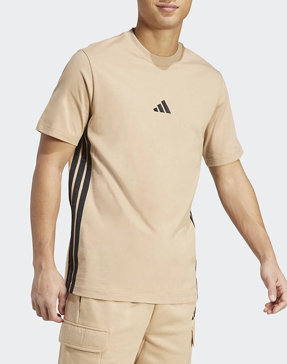 Adidas M 3S Sj T Men Clothes T Shirts & Sweatshirts T Shirts Biege Cotton Jx0734 Warsan/Black Male T-Shirts Biege