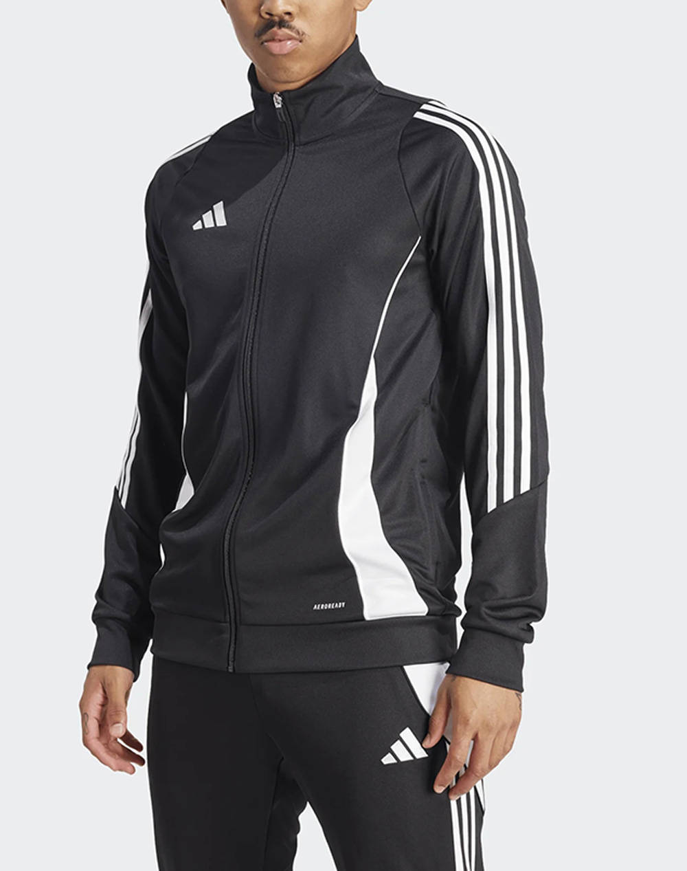 Adidas Tiro24 Trjkt Men Clothes Jackets Zip Through Hoodies Black Synthetic Ij9959 Black Male Zip Through Hoodies Black