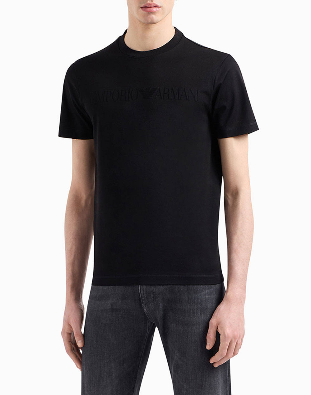 Emporio Armani T Shirt Ανδρας Ρουχα Μπλουζες T Shirt Totalblack Βαμβακι 8N1Td21Jgyz 0021
