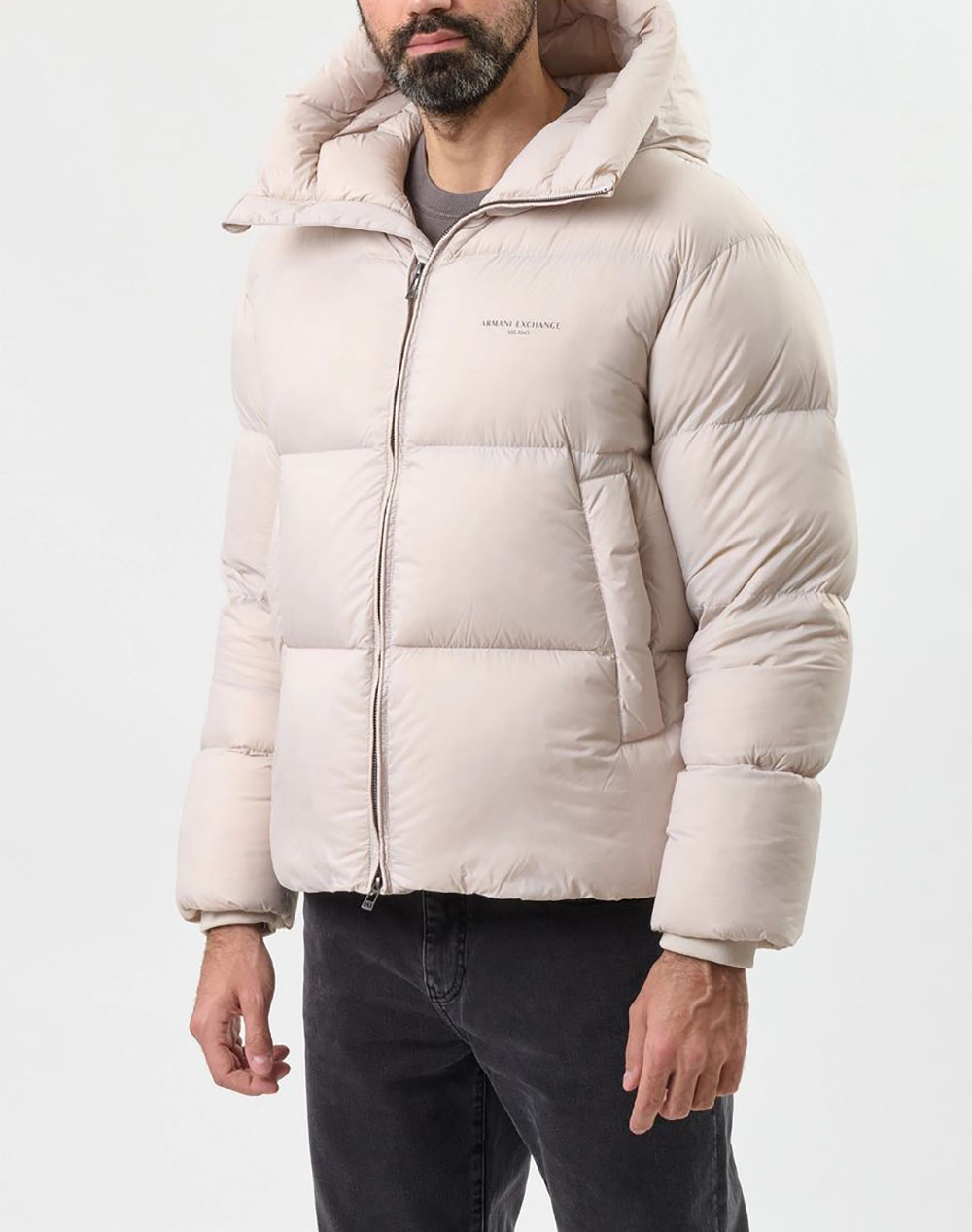 Armani Exchange Down Jacket Ανδρας Ρουχα Πανωφορια Μπουφαν Biege Συνθετικο Xm001115af16589 U1013 - Koolfly