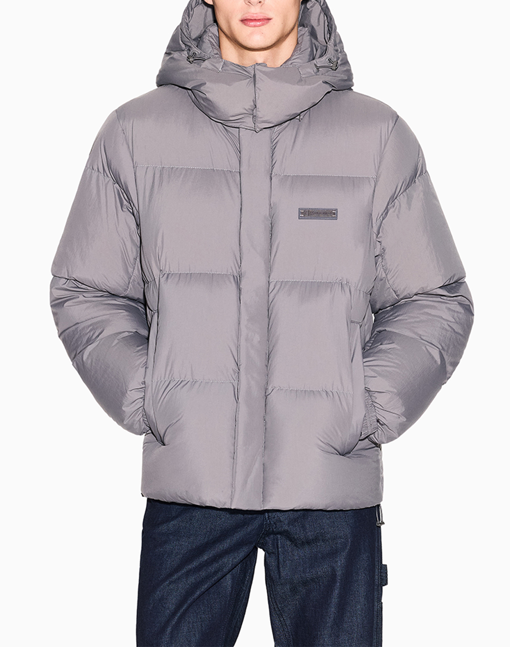 Armani Exchange Down Jacket Ανδρας Ρουχα Πανωφορια Μπουφαν Gray Συνθετικο Xm001098Af16340 U8092