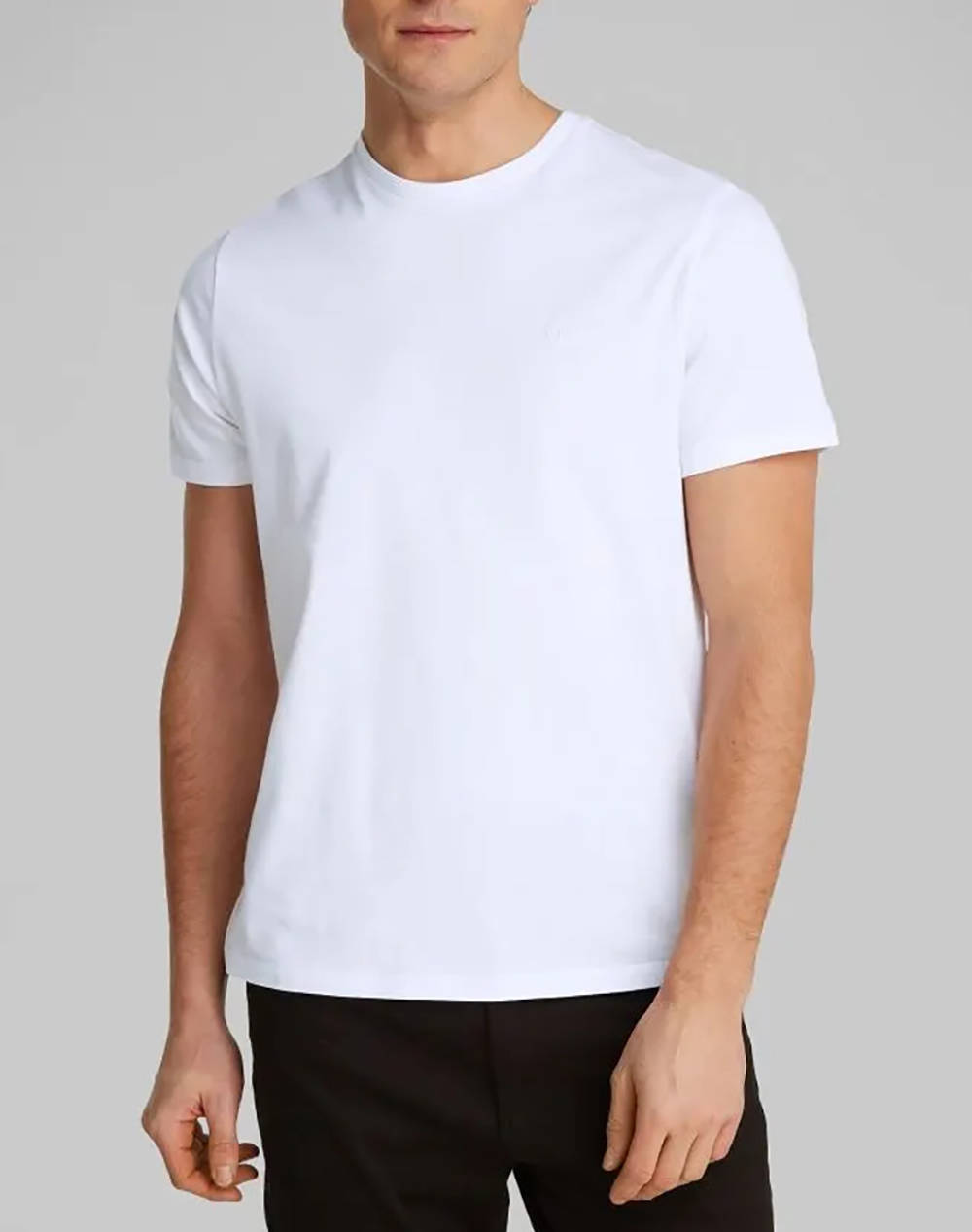 Calvin Klein Jeans Ss Smooth Cttn Solid Crewnk Tee Men Clothes T Shirts & Sweatshirts T Shirts White Cotton Lv040Hm265 Yaa Male T-Shirts