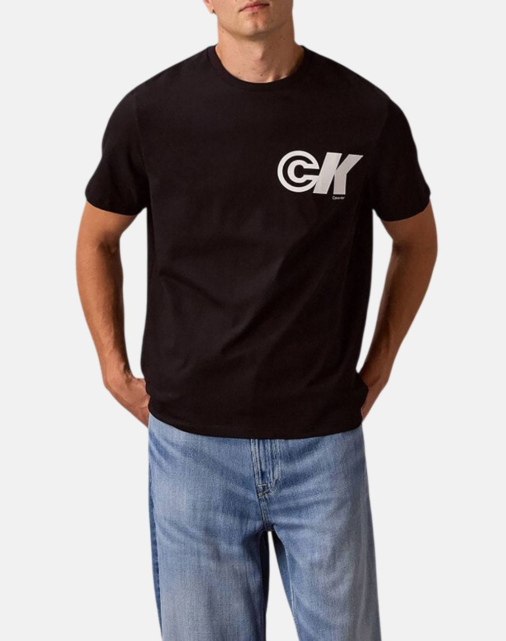 Calvin Klein Ss 20S Ck Sport Logo Graphic Tee Men Clothes T Shirts & Sweatshirts T Shirts Black Cotton Lv04Rc835G Ub1 Male T-Shirts Black