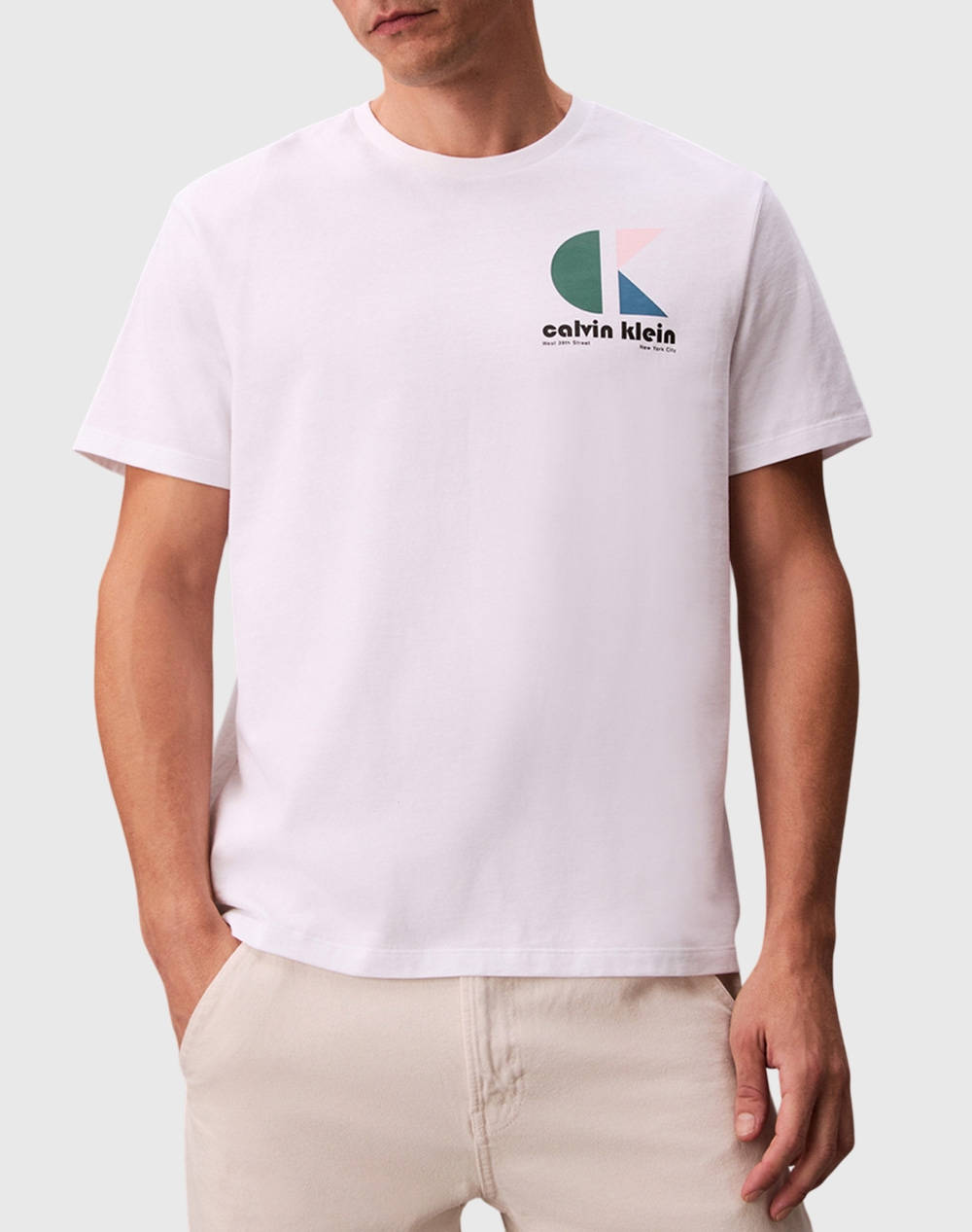 Calvin Klein Ss 20S Ck Bhs Lg Grp Men Clothes T Shirts & Sweatshirts T Shirts White Cotton Lv04Rc827G Yaa Male T-Shirts